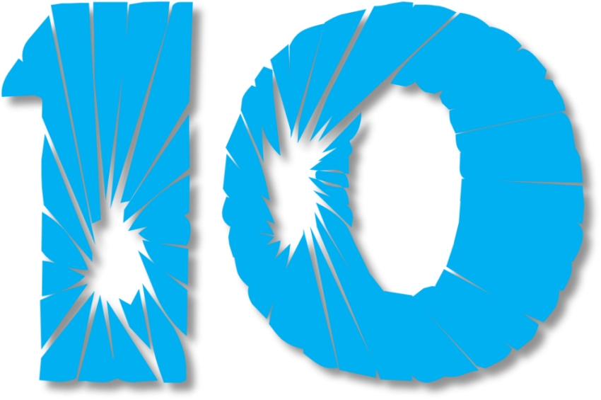 PSD Isolated 10 Number PNG Blue Sticker Image