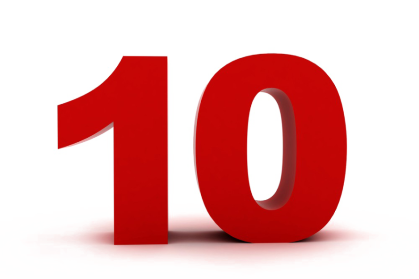 Clipart Red 10 Number PNG Transparent Background