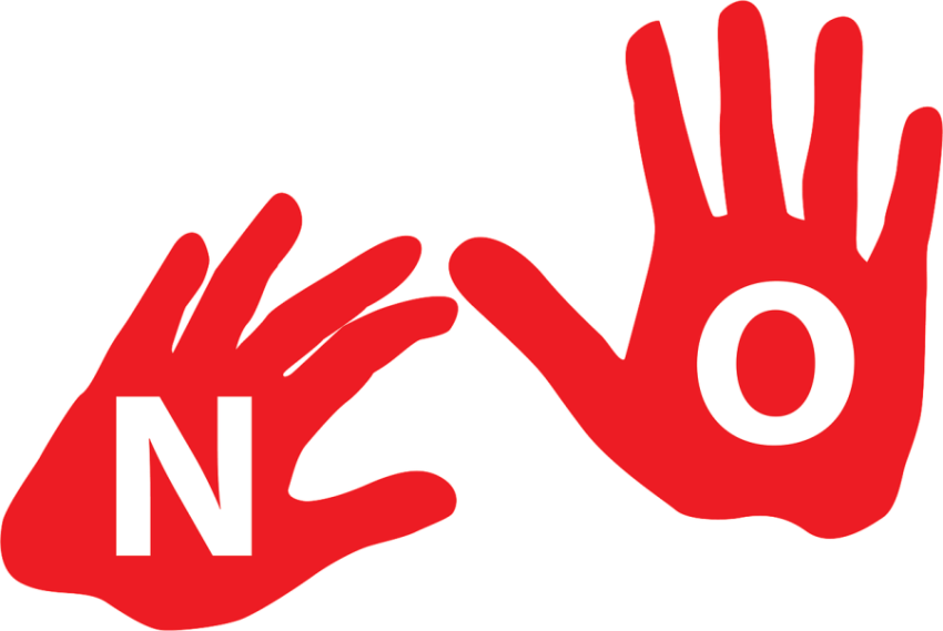 Red No Hnad Tag PNG Svg Vector on White Background