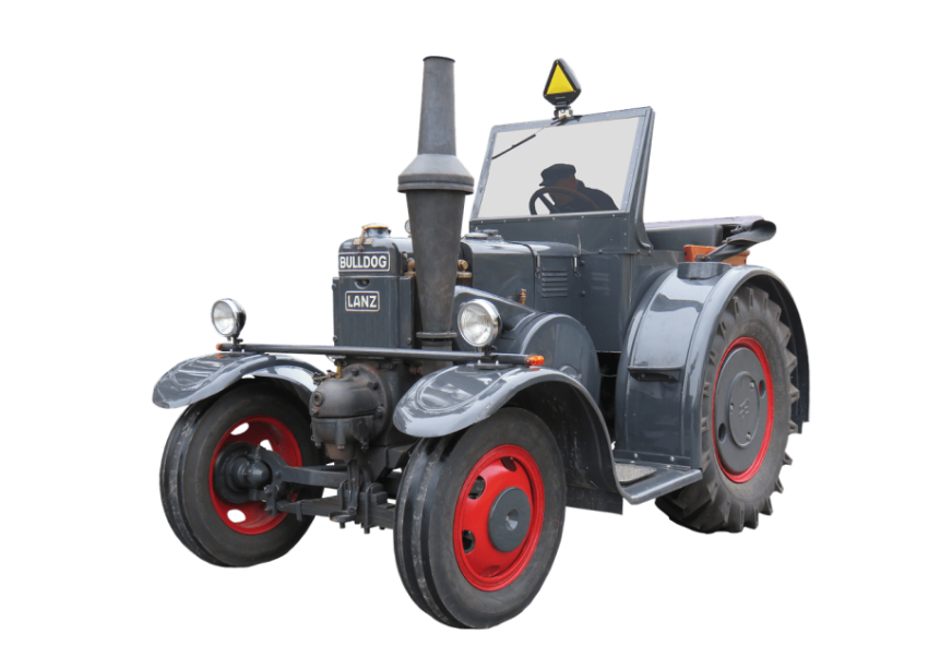 Silhouette Tractor PNG Image with White Background