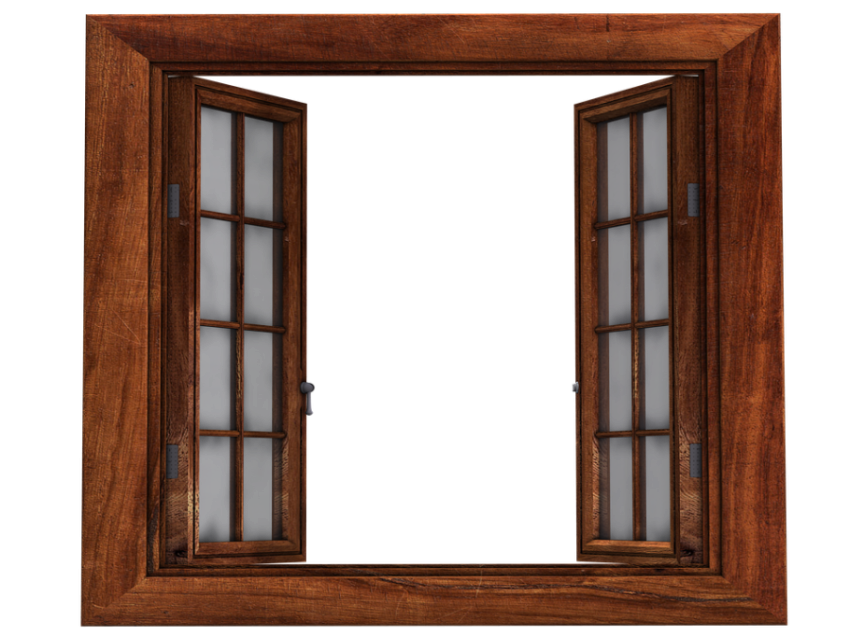 Clipart On Wooden Window Frame PNG Image Free Download