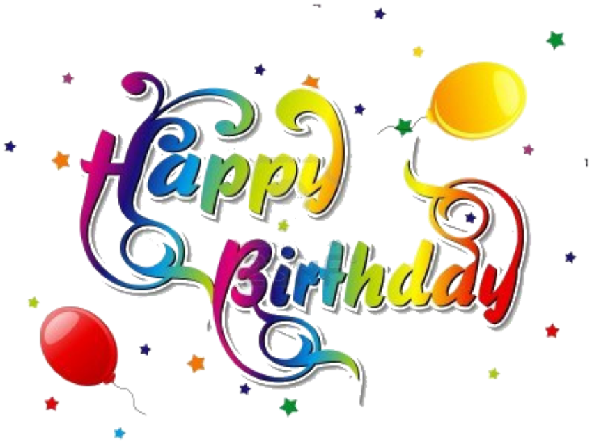 Floral Colorful Happy Birthday PNG Font Free Download