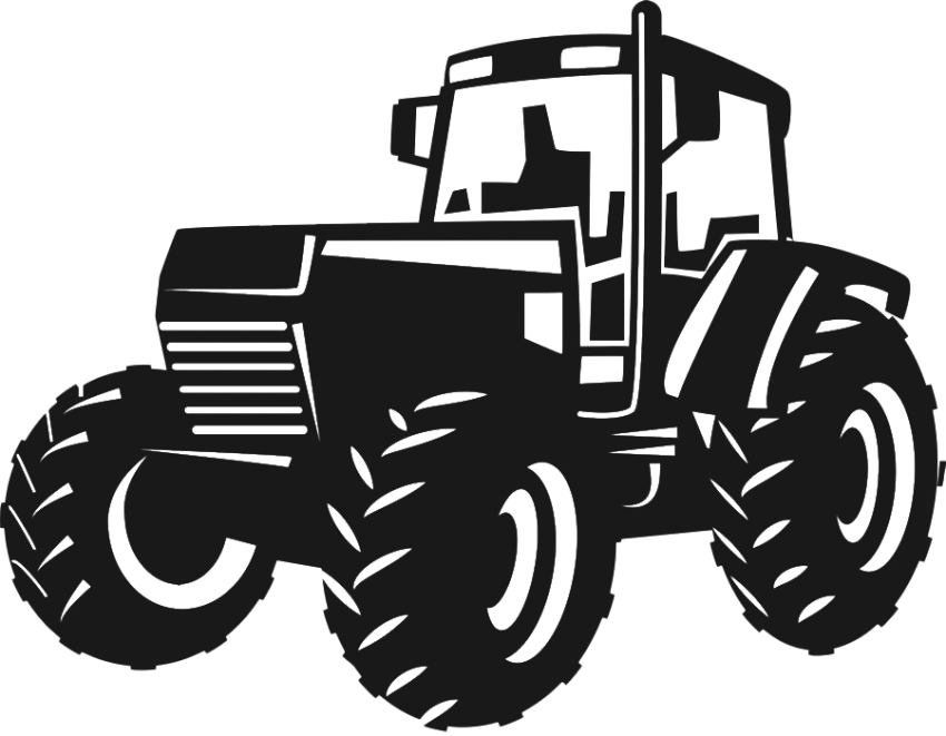 Black & White Tractor PNG Tattoo Free Download