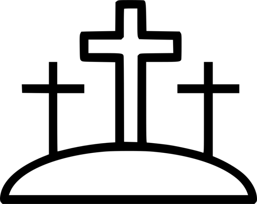 Christian Cross Vector Gave PNG Outline