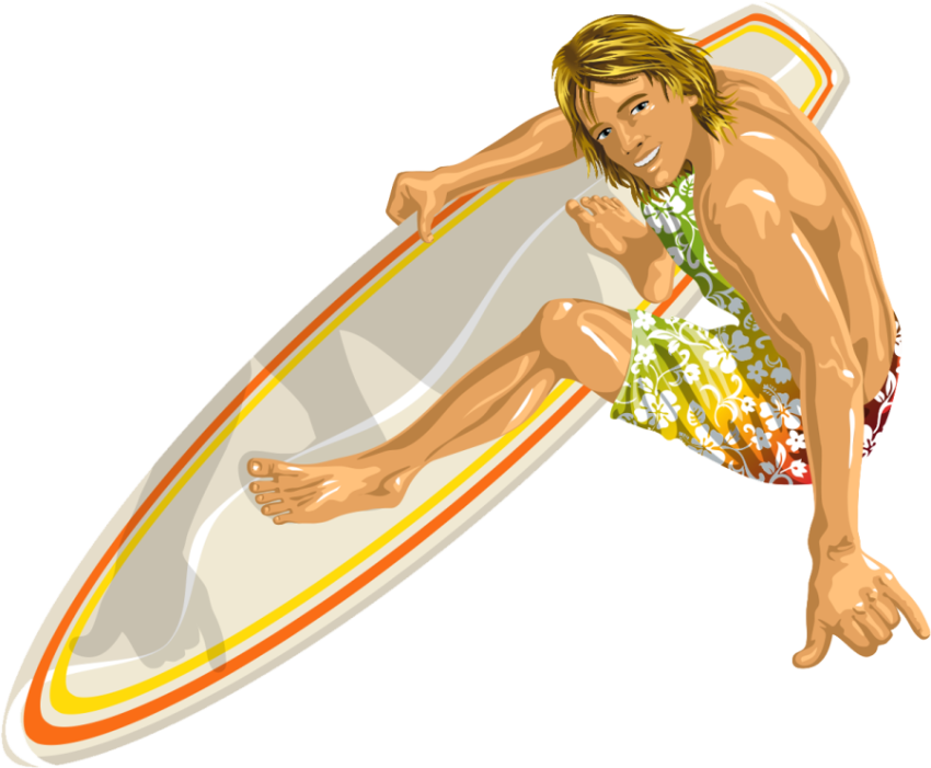 Aesthetic Surfing PNG Art Free Download