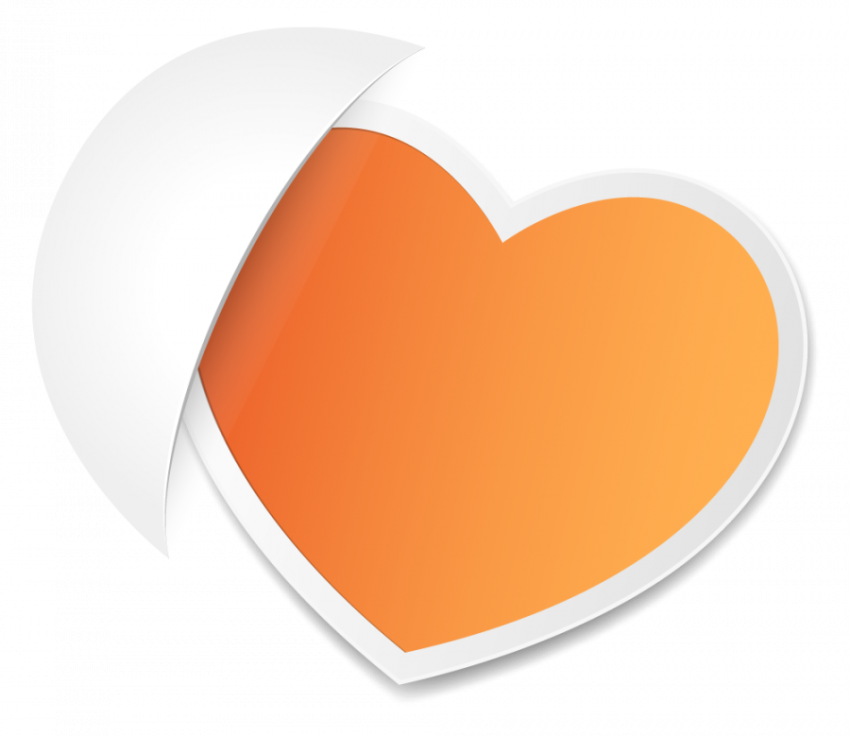 Heart shape paper label vector graphic design