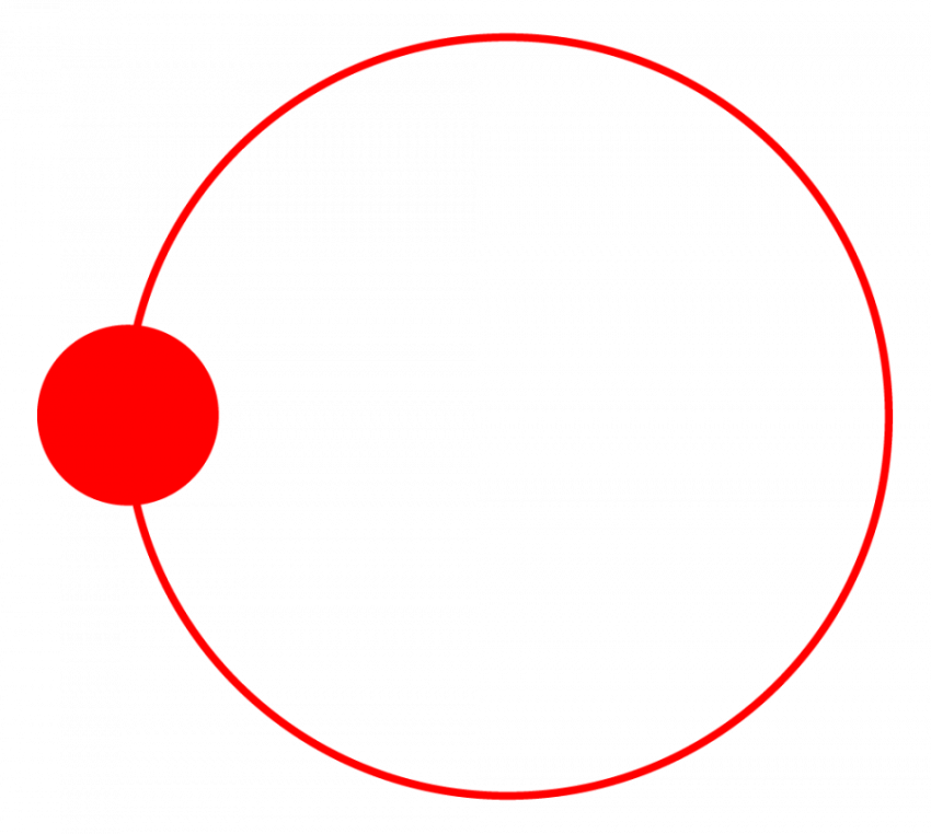 Red circle line with 1 small boll icon vector graphic design