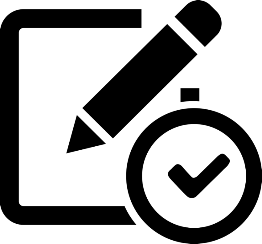 Approved Logo on Pen & Clock  PNG Image
