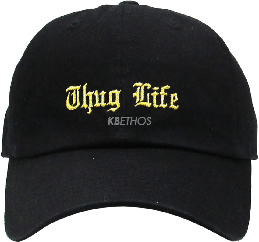 Black Thug Life Cap On Clipart PNG Image