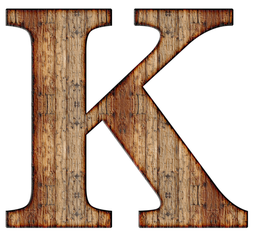 Wooden K Letter PNG Image Free background