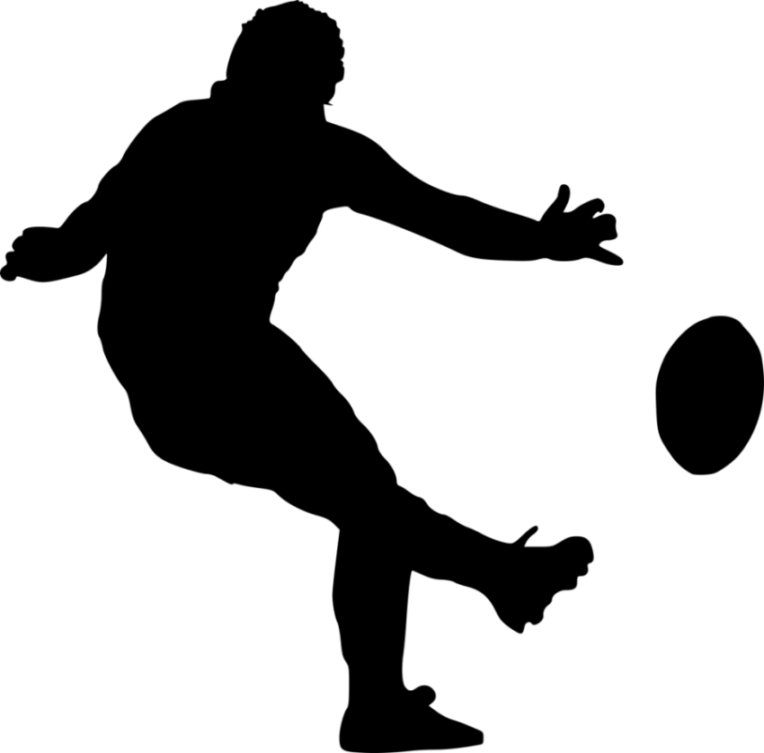 Silhouette Rugby Player PNG Icon Free Transparent Background