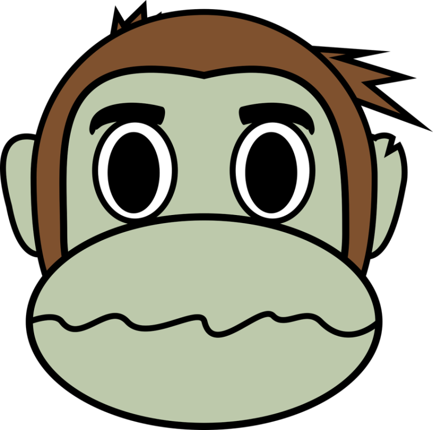 Cartoon Zombie Monkey face PNG Free Sticker download