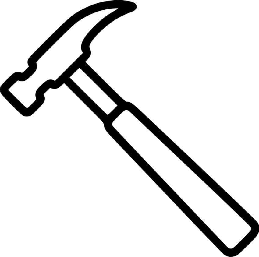 Hammer PNG Outline Download Free