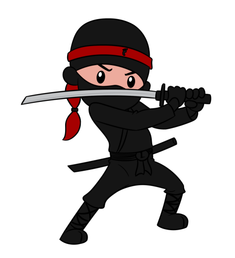 Cute Ninja PNG Girl Cartoon Image
