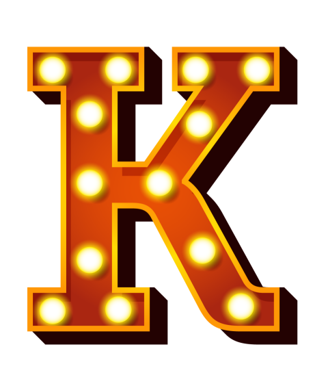 K Letter with Lights PNG Free Transparent