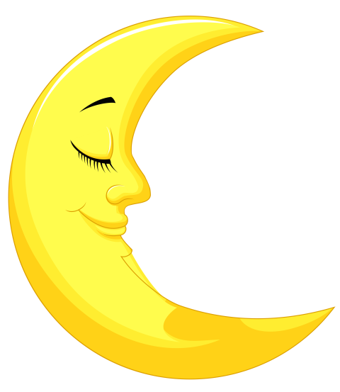 Artistic Yellow Moon PNG Cartoon Free Download