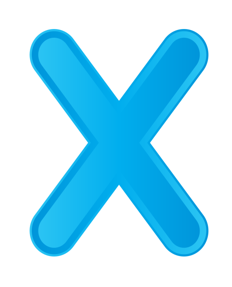 Smooth Blue X PNG Transparent Image