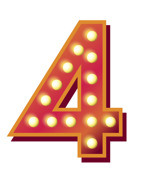 4 Number Lighting Image PNG Transparent Background