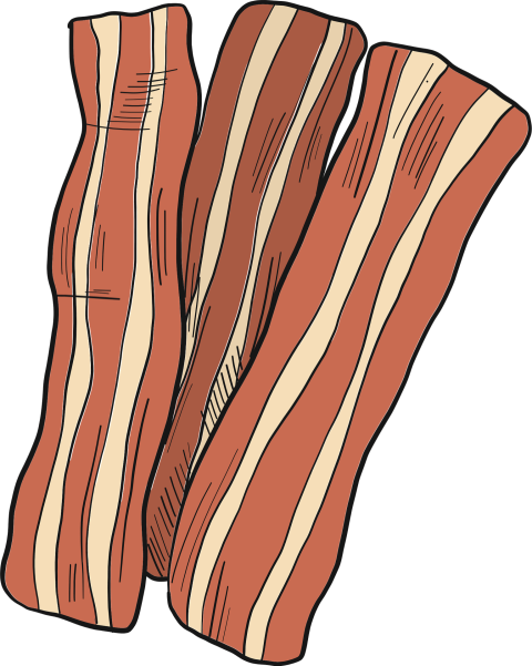 Cartoon Bacon Skin PNG Image Free Download