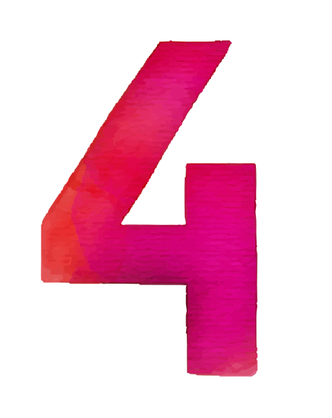 Aesthetic Pink 4 Number PNG Image Free Download