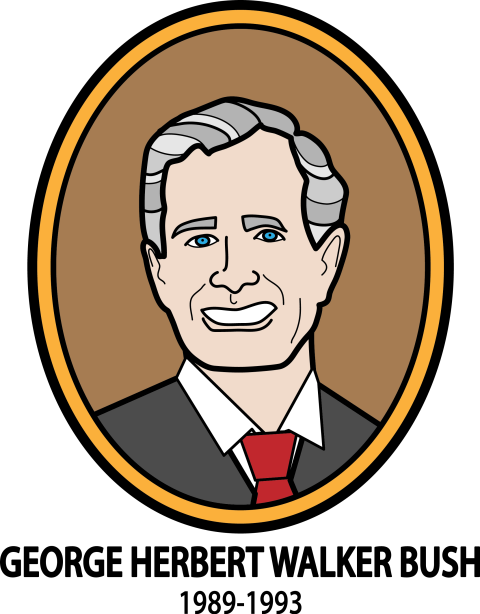 Cartoon Picture Frame On George Bush PNG Free Download