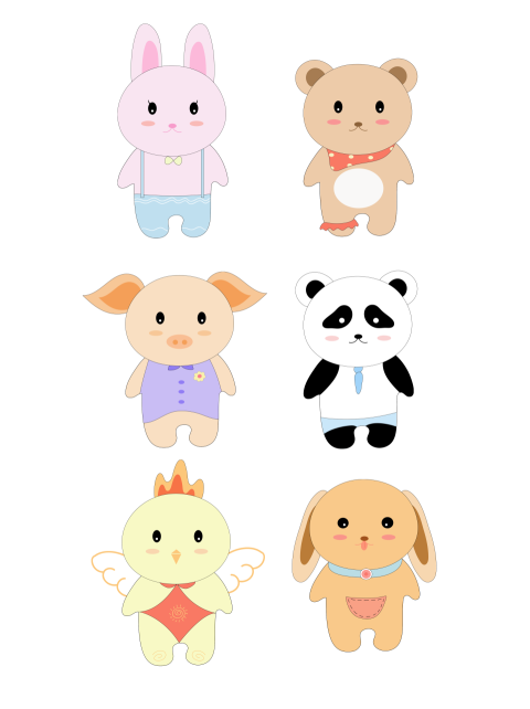 Cartoon cute animal powder rabbit PNG Download
