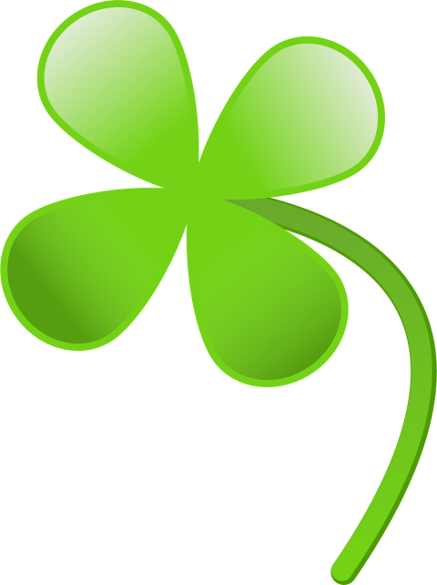 Four round leaf Shamrock PNG Image On White Background