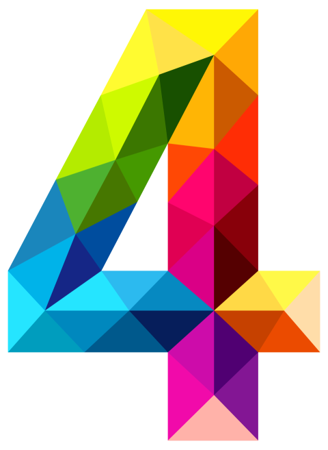 Colorful 4 Number PNG Image On Free Download