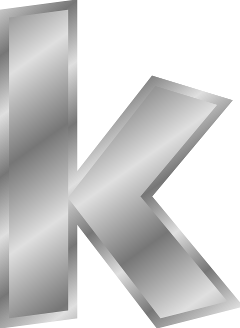 Diamand & Silver Small K Letter PNG Image Download Free