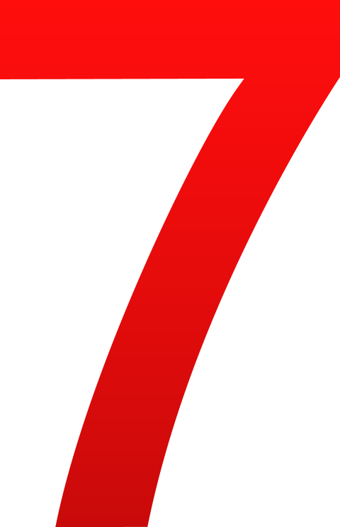 Red 7 Number PNG No Background Image