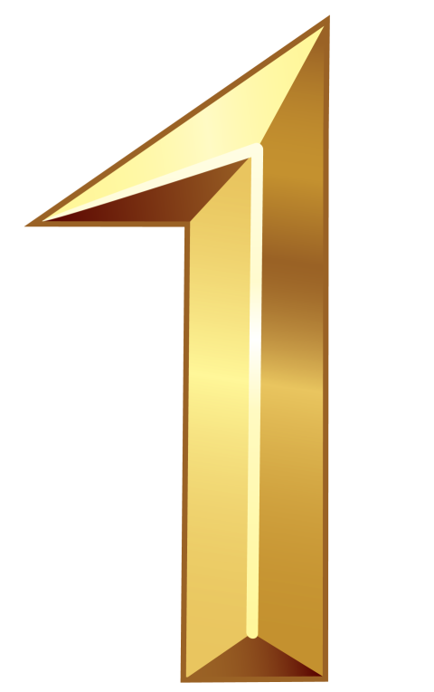 Golden 1 Number PNG Picture Free Download