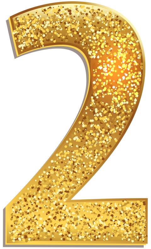 Golden Shining 2 Number PNG Picture Free Download