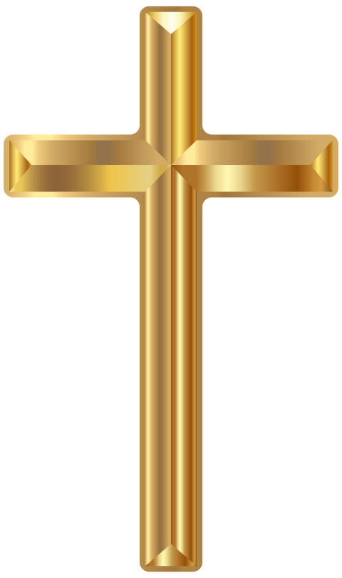 Christian Cross PNG Gold Illustration Image