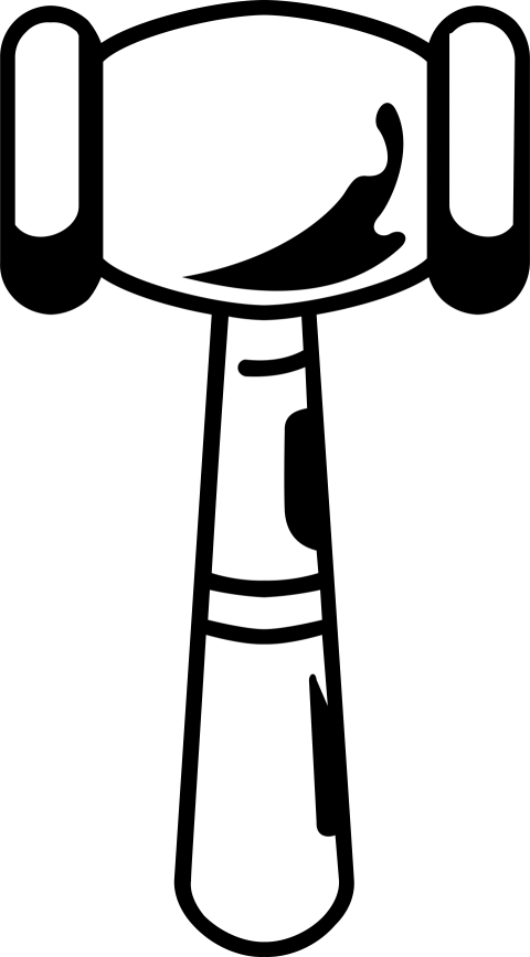 Black & White Gavel PNG Drawing Free Download