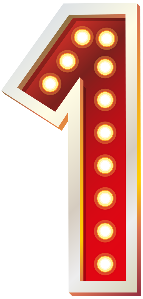 1 Number PNG Lighting Picture Free background