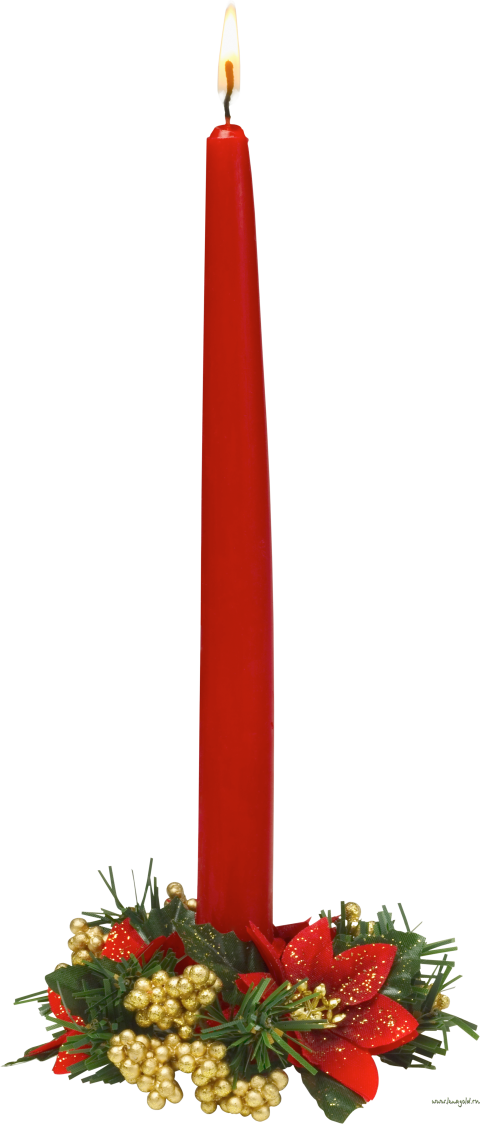 Red Candles PNG Decoration Piece Image