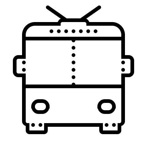 Roylaty Free Vector Outline Front Trolleybus PNG Image free Download