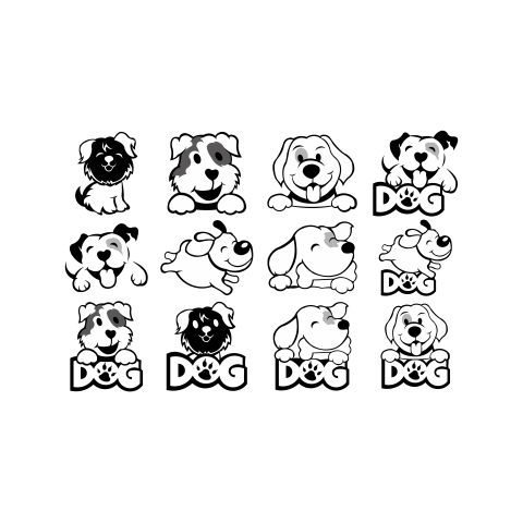Dog head icon cartoon head PNG Free