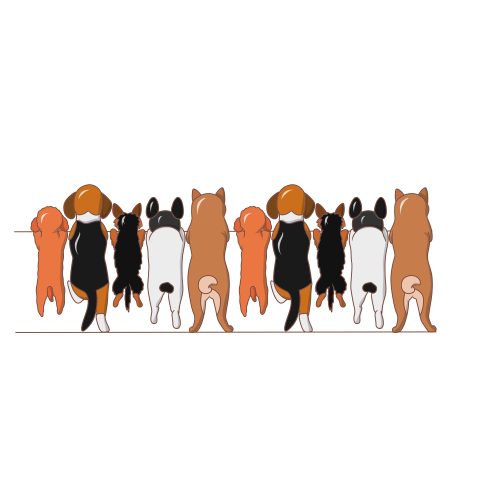 Dog standing with dividing line Free PNG Download