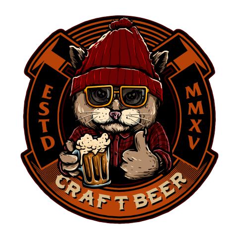 Cat with a glass of Free PNG Logo