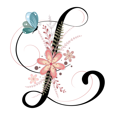 Alphabet letter l ornaments with PNG Download