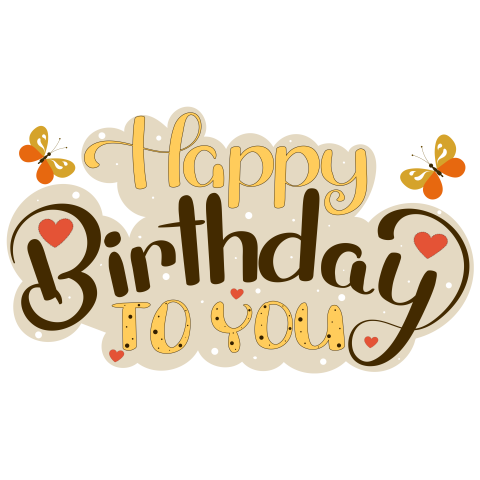 Happy birthday to you text Free PNG