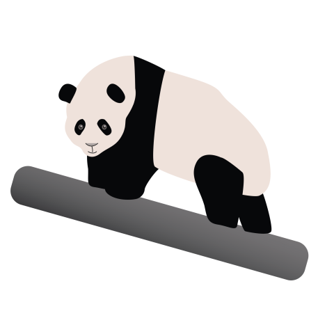Little panda standing Free PNG Download