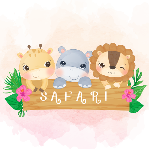 Adorable baby lion giraffe PNG Free Download
