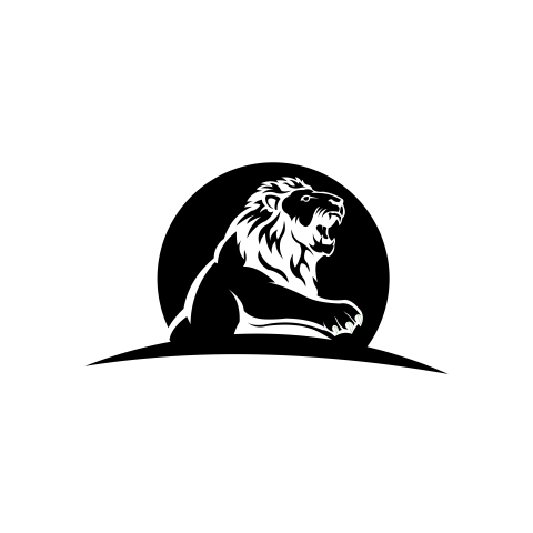 Animal profile lion black PNG Free Download