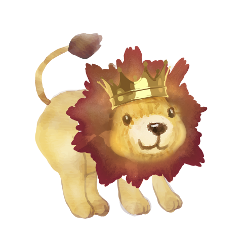 Crown lion hand drawn cartoon PNG Free Download