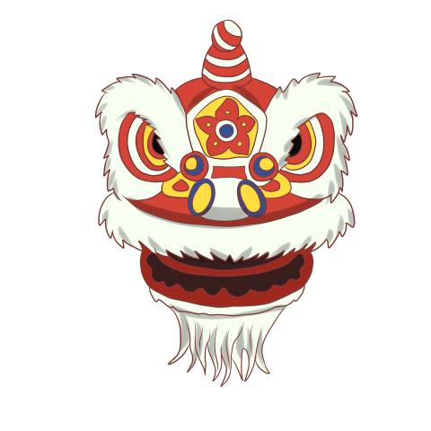 Cartoon lion dance head illustration PNG Free Download