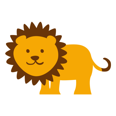 Childrens drawing lion wall painting PNG Free Download