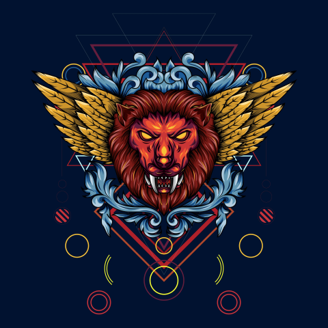 Prinillustration of a golden winged PNG free Download
