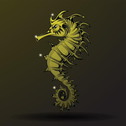 Hand drawn sea horse style PNG Free Download